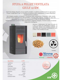 Stufa a pellet aria  12 kw 2