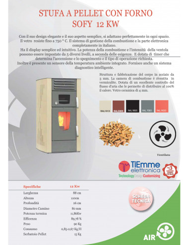Sofy 12 kW – La Stufa a Pellet con Forno: Calore e Gusto in un Solo Prodotto