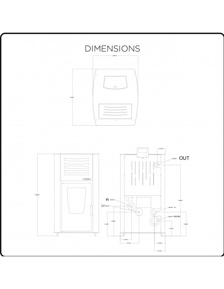 Stufa a Pellet Idro Modello Pamy 21 + 11 kW