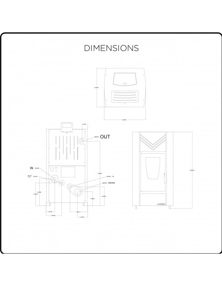 Stufa a Pellet Idro 10 + 5 kW Modello Veronica