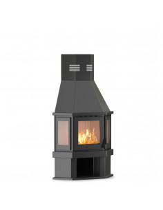 Camino Stufa Caterina  16 kW, Vetro su 3 Lati