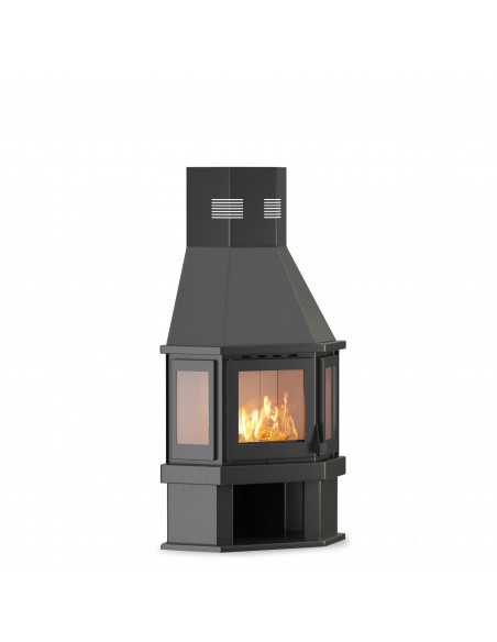 Camino Stufa Caterina  16 kW, Vetro su 3 Lati