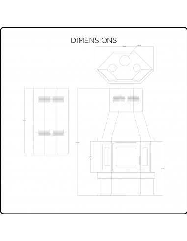 Camino Stufa Caterina  16 kW, Vetro su 3 Lati