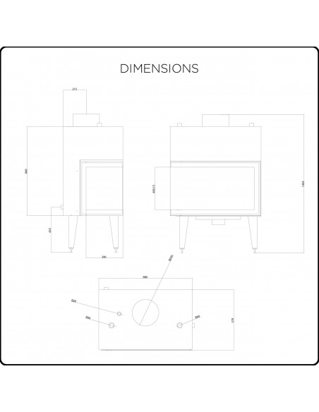 Camino Inserto Eros 15 kW – Vetro ad Angolo