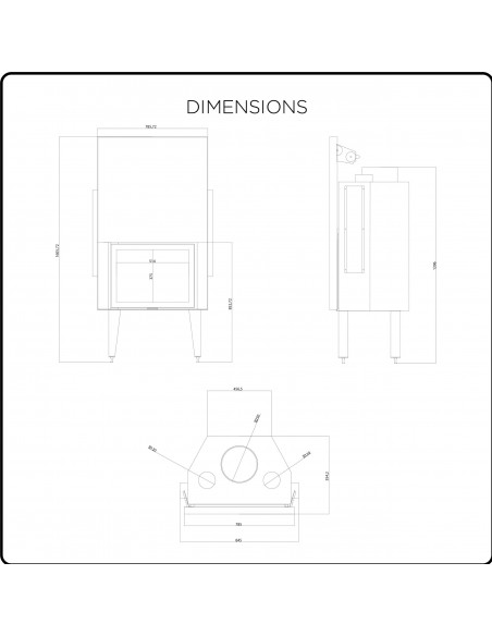 Camino Inserto Ventilato a Legna – 15 kW - Modello Marta
