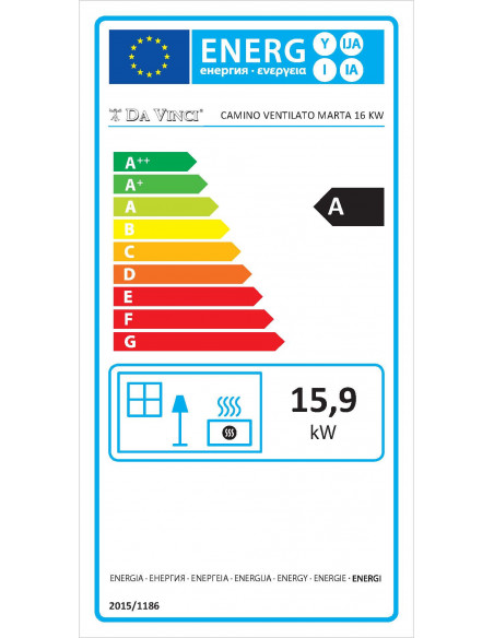 Camino Inserto Ventilato a Legna – 16 kW - Modello Marta