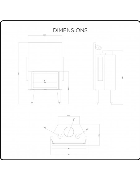 Camino Inserto Ventilato a Legna – 16 kW - Modello Marta