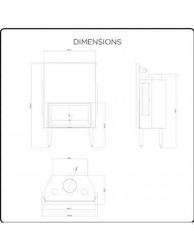 Camino Inserto Ventilato a Legna – 20 kW - Modello Marta