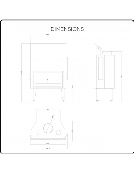 Camino Inserto Ventilato a Legna – 20 kW - Modello Marta