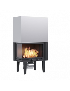 Camino Inserto Ventilato a Legna 17 kW – Porta Angolare modello Elisa