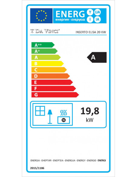 Camino Inserto Ventilato a Legna 20 kW – Porta Angolare  modello Elisa