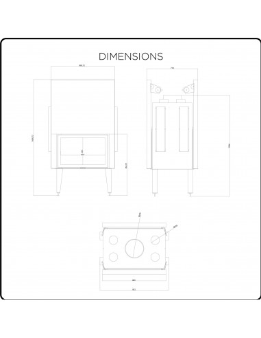 Inserto a Legna Ventilato Bifacciale da 16 kW con Porta Sali e Scendi modello Arisa