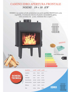 Inserto Camino IDRO 19 + 10 kW Modello Noemi 2