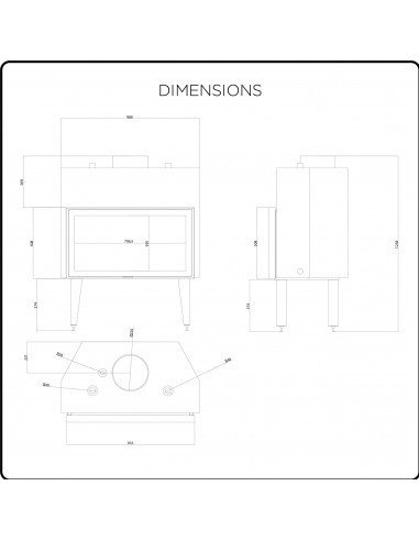 termocamino a legna noemi 21 + 10 kW