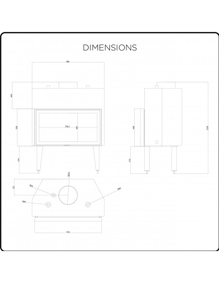 termocamino a legna noemi 21 + 10 kW