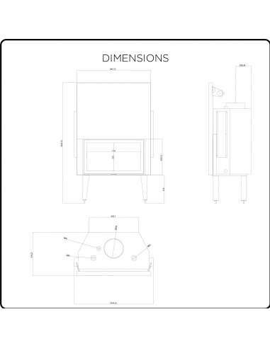 Inserto Camino IDRO Modello ELENA – 21 + 10 kW