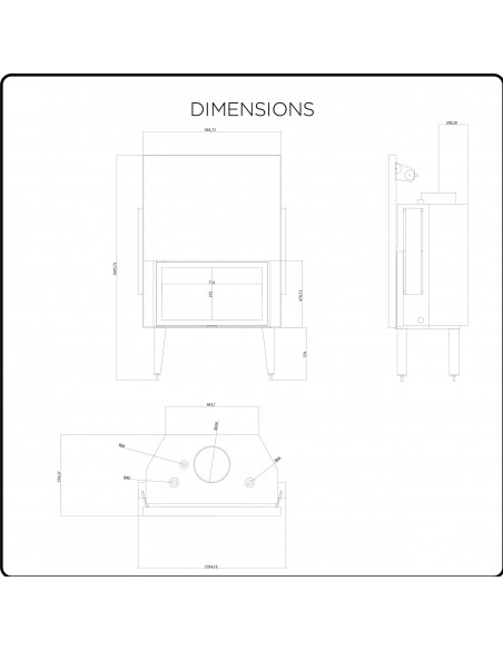 Inserto Camino IDRO Modello ELENA – 21 + 10 kW