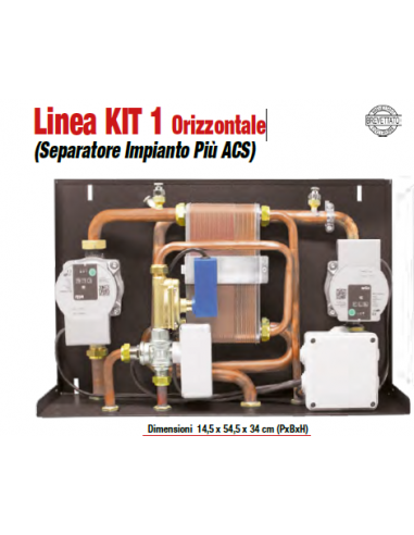 Linea kit 1 orizzontale Separatore impianto più acqua sanitaria 40 kw - 20 kw
