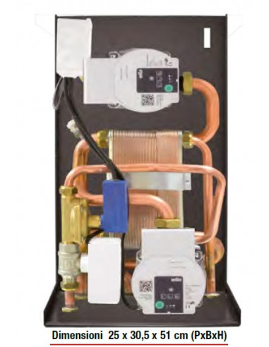 Linea kit 1 verticale Separatore impianto più acqua sanitaria 40 kw - 14 kw