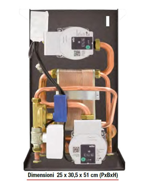 Linea kit 1 verticale Separatore impianto più acqua sanitaria 40 kw - 20 kw