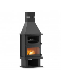 Camino Stufa Verticale a Legna con Forno – 20 kW modello Gaby