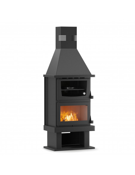 Camino Stufa Verticale a Legna con Forno – 20 kW modello Gaby