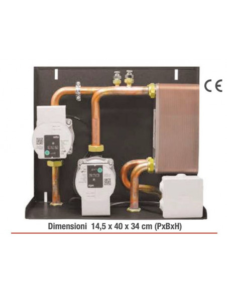 Linea kit 2 orizzontale  Separatore impianto più acqua sanitaria 40 kw