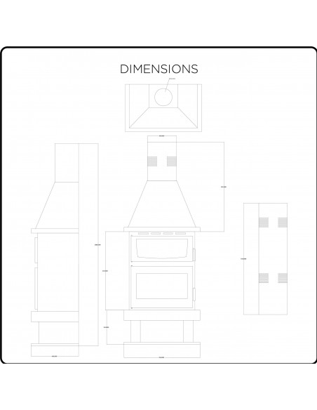 Camino Stufa Verticale a Legna con Forno – 20 kW modello Gaby