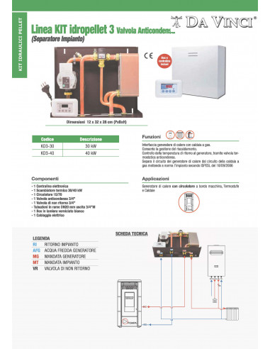 Linea kit idropellet 3 standard 40 kw