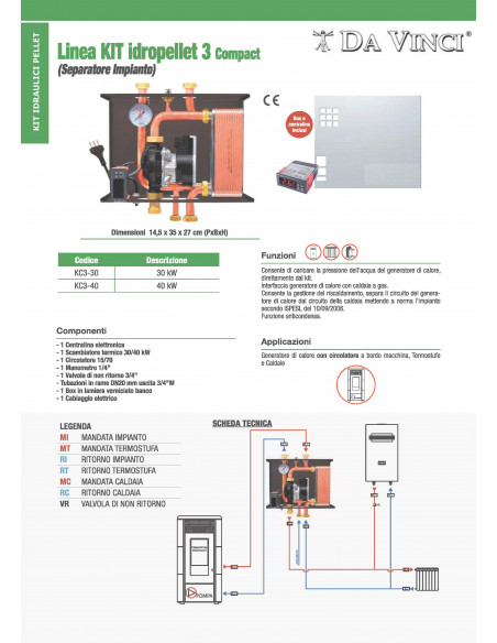 Linea kit idropellet 3 compact 30 kw