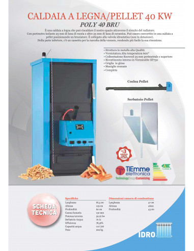Caldaia Policombustibile Legna/Pellet – 40 kW