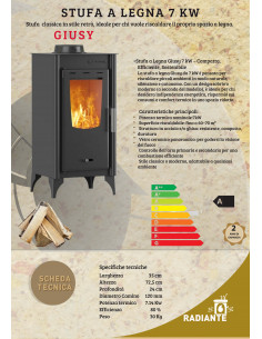 Stufa a legna classica Giusy 7 kw 2