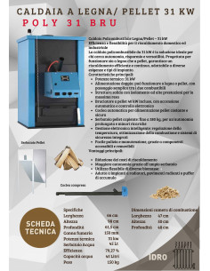 Caldaia Policombustibile Legna/Pellet – 31 kW