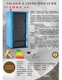 Caldaia a Legna da 40 kW – Riscaldamento a Radiatori, Trasformabile a Pellet  Modello Fiamma 40 2