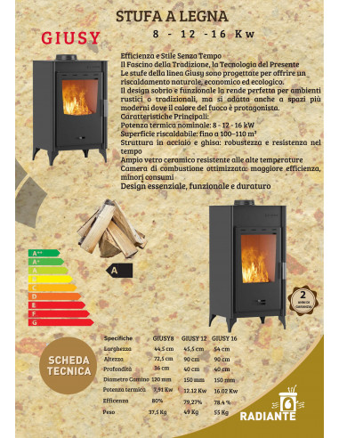 Stufa a Legna Giusy  16 kW