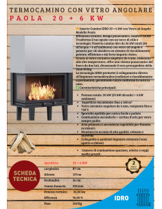 Inserto Camino IDRO 20 + 6 kW modello Paola 2