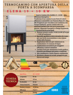 Inserto Camino Idro ELENA 19 + 10 kW 2