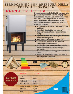 Inserto Camino IDRO Modello ELENA – 17 + 7 kW 2