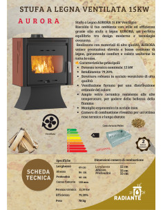 Stufa a Legna AURORA 15 kW Ventilata 2