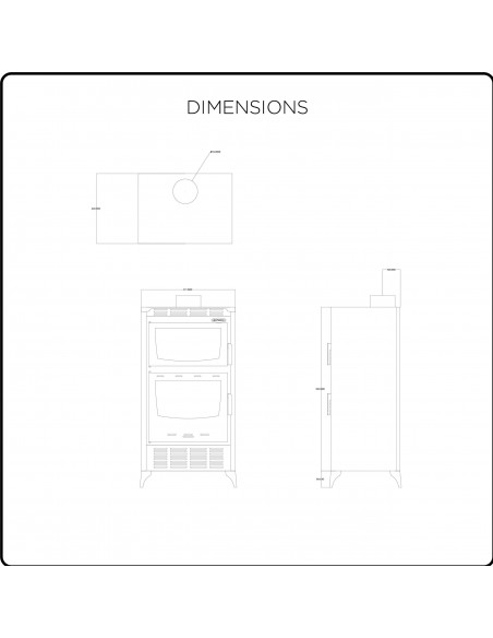 Stufa a legna ventilata Claris da 18 kW con forno