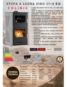 Termostufa a Legna con Forno – 27 + 8 kW modello Colibis 2