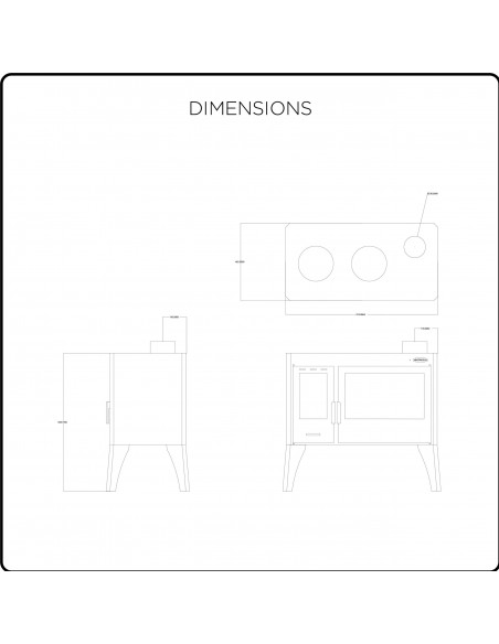 Cucina a legna con forno 11 kW