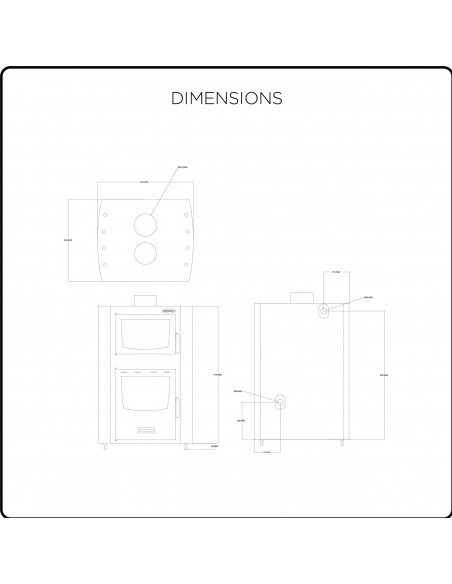 Termostufa a Legna con Forno Modello SIRMY 20 + 5 kW