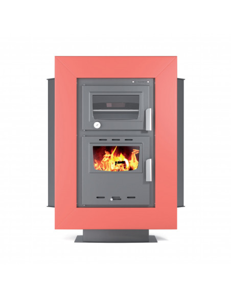 Stufa a legna con forno ad angolo  18 Kw