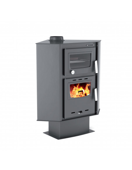 Stufa a legna con forno ad angolo  18 Kw