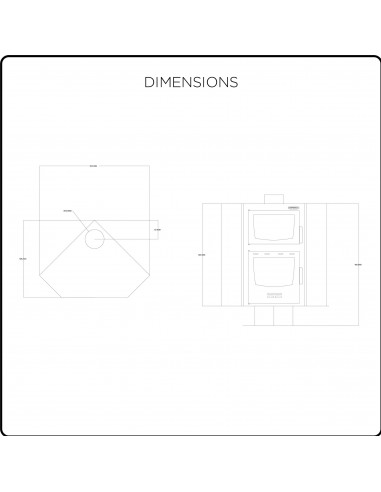 Stufa a legna con forno ad angolo  18 Kw
