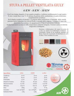 Stufa a pellet aria  6 kw 2